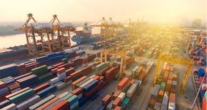 cargo containers on pier