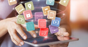 customer ID icons explode from tablet feature