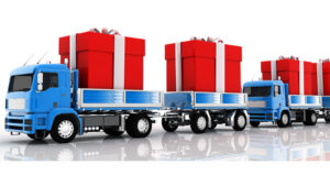 flatbed truck with gift boxes feature