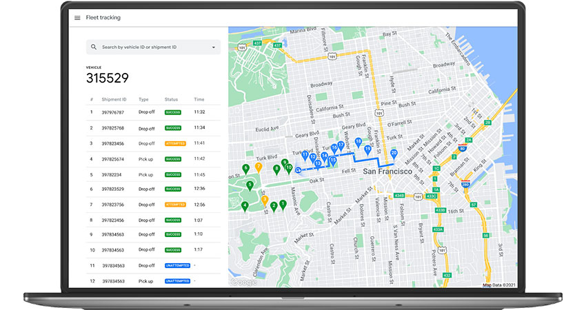 Google Last Mile Fleet Solution feature
