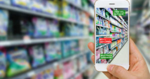 e-grocery phone in aisle feature