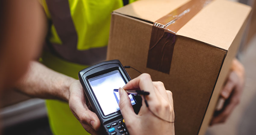 parcel shipping delivery scan