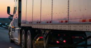LTL semi truck on highway feature