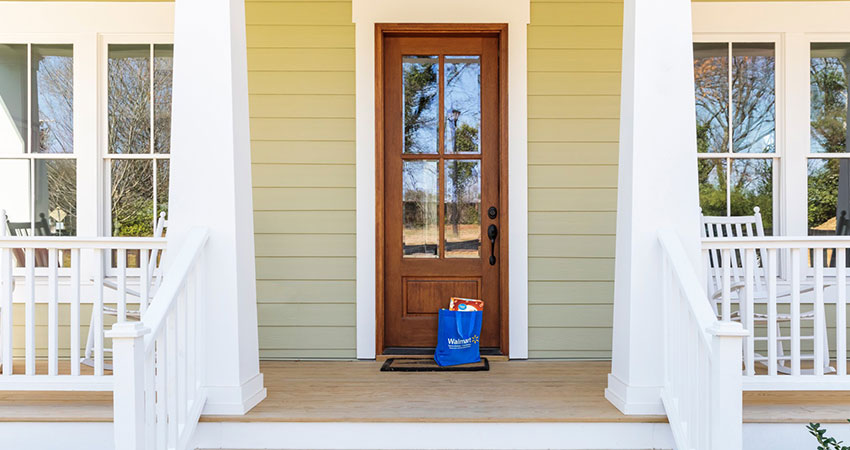 walmart express bag on porch feature