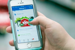Walmart holiday mobile app on an iPhone